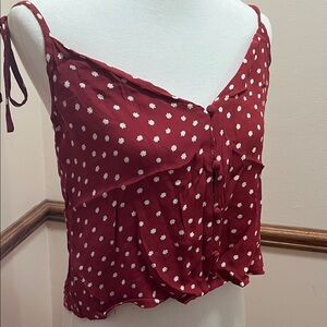 Amuse Society Red Floral Crop Top